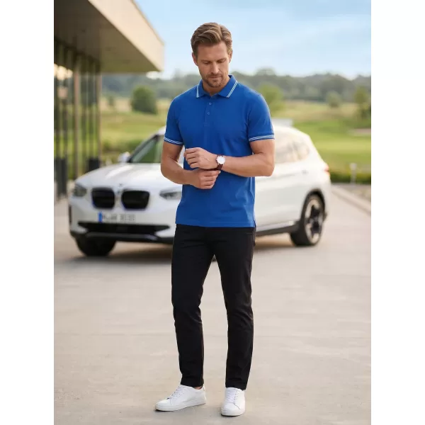  Tricou pentru bărbați cu guler ALTISPORT NoPrint NP/ALM912 ALBASTRU REGAL 