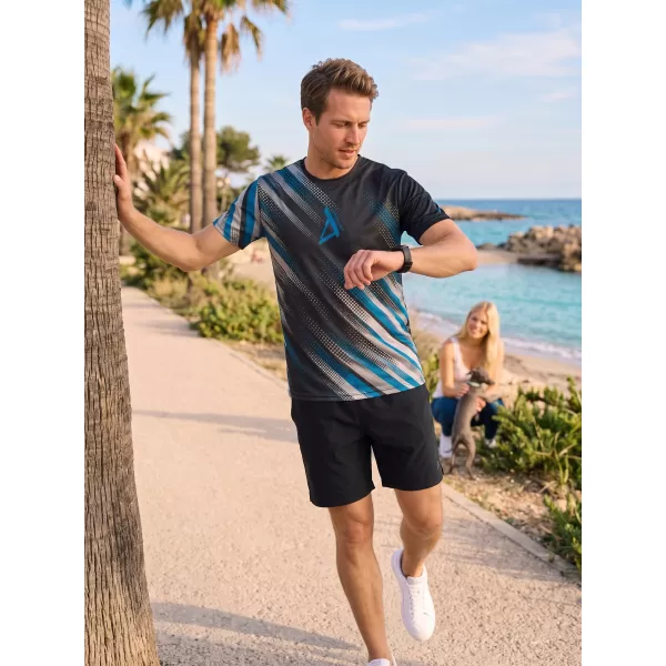  Tricou funcțional premium pentru bărbați ALTISPORT VOJ/ALM028TR01 NEGRU ȘI ALBASTRU 