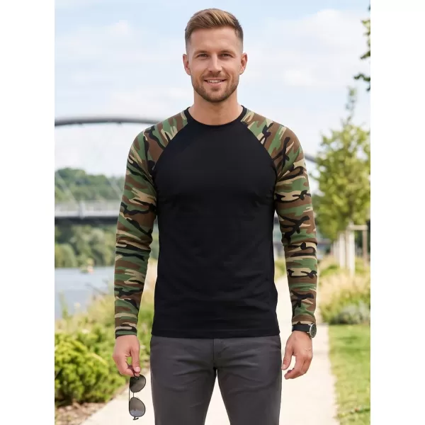  Tricou pentru bărbați cu mâneci lungi ALTISPORT NoPrint NP/ALM661 MARO DE CAMUFLAJ 