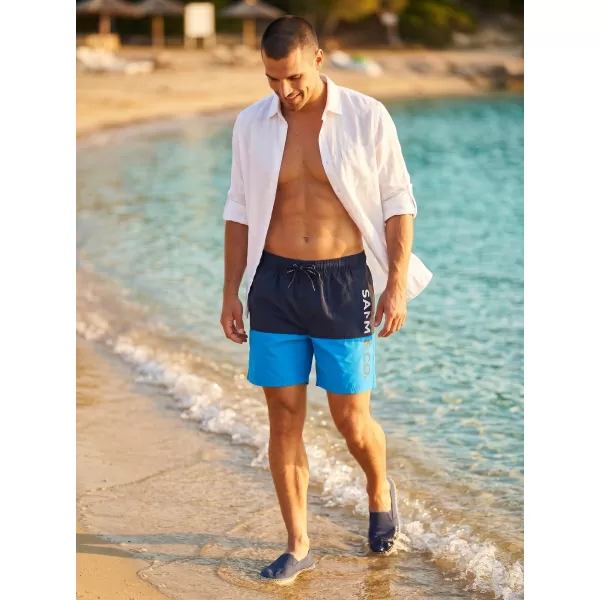  Pantaloni scurți de înot pentru bărbați SAM 73 EDUARDO MS 818 ALBASTRU STRĂLUCITOR 