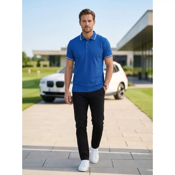  Tricou pentru bărbați cu guler ALTISPORT NoPrint NP/ALM912 ALBASTRU REGAL 
