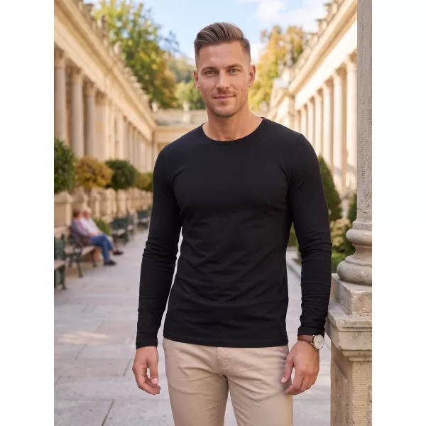  Tricou pentru bărbați cu mâneci lungi ALTISPORT NoPrint NP/ALM911 NEGRU 