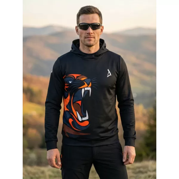  Hanorac funcțional premium pentru bărbați ALTISPORT VOJ/ALM029MI01 NEGRU-PORTOCALIU 