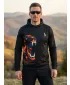 Hanorac funcțional premium pentru bărbați ALTISPORT VOJ/ALM029MI01 NEGRU-PORTOCALIU