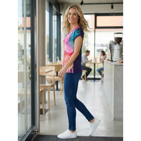  Tricou pentru femei ALTISPORT CLARETA ALBASTRU INCHIS 