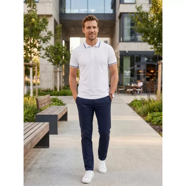  Tricou pentru bărbați cu guler ALTISPORT NoPrint NP/ALM912 ALB 