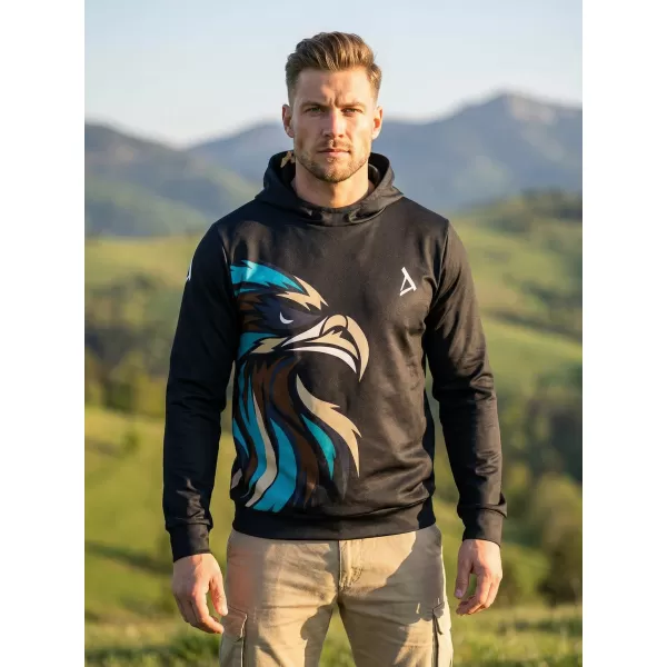  Hanorac funcțional premium pentru bărbați ALTISPORT VOJ/ALM029MI01 NEGRU ȘI ALBASTRU 