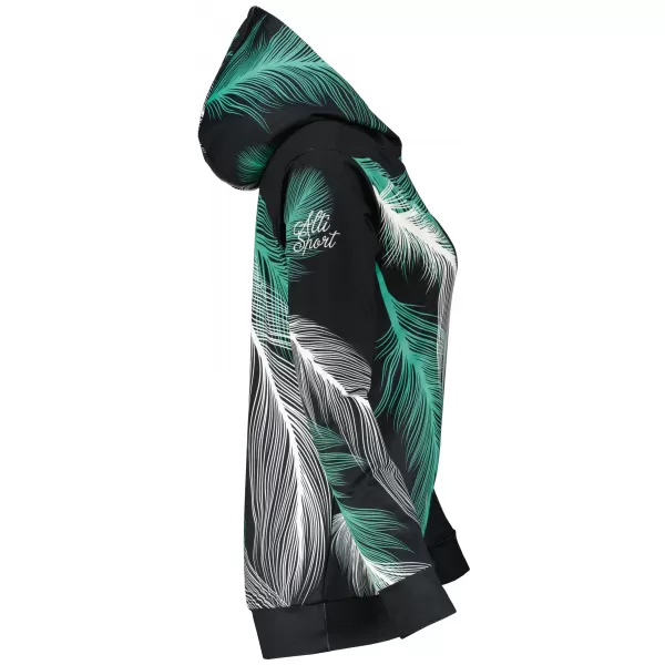  Hanorac funcțional premium pentru femei ALTISPORT VOJ/ALW001MI01 NEGRU/TURCOAZ 