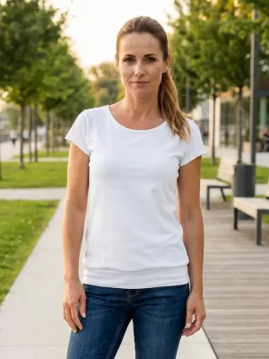Tricou pentru femei ALTISPORT NoPrint NP/ALW021 ALB