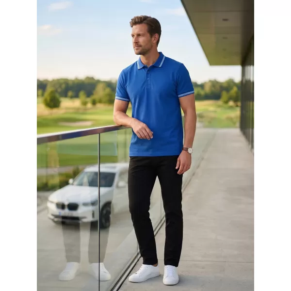  Tricou pentru bărbați cu guler ALTISPORT NoPrint NP/ALM912 ALBASTRU REGAL 