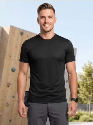 Tricou funcțional pentru bărbați ALTISPORT NoPrint NP/ALM421 NEGRU