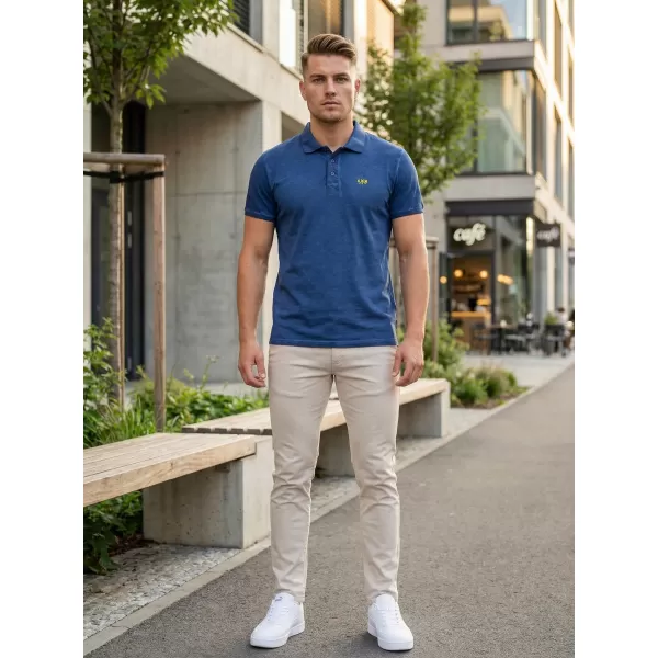  Tricou pentru bărbați KIXMI SPENCER ALBASTRU ÎNCHIS/VERDE 