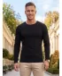 Tricou pentru bărbați cu mâneci lungi ALTISPORT NoPrint NP/ALM911 NEGRU