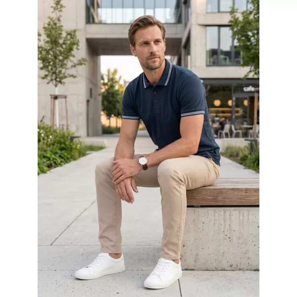  Tricou pentru bărbați cu guler ALTISPORT NoPrint NP/ALM912 ALBASTRU MARIN 