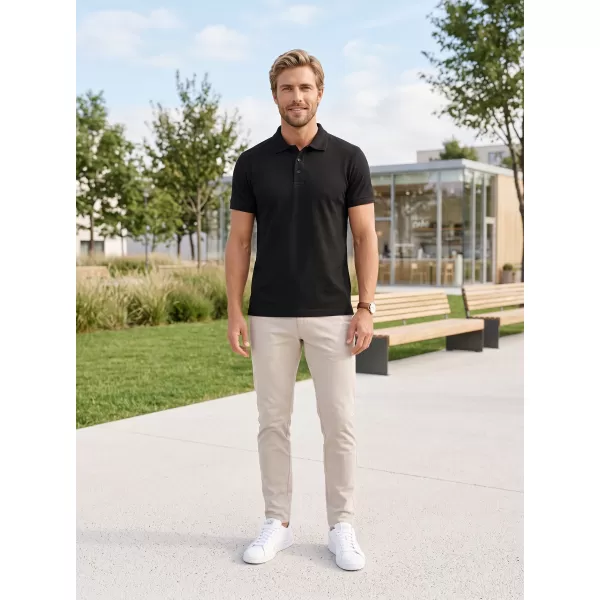  Tricou pentru bărbați cu guler ALTISPORT NoPrint NP/ALM302 NEGRU 