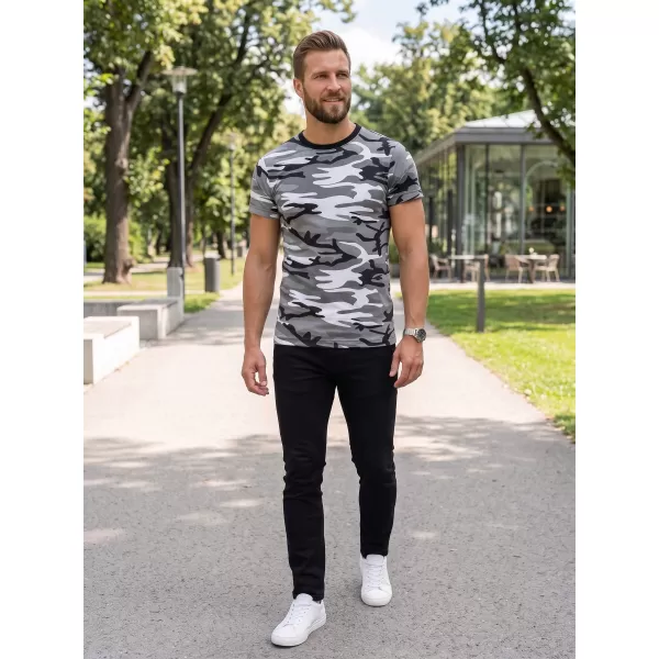  Tricou pentru bărbați ALTISPORT NoPrint NP/ALM441 GRI CAMUFLAJ 