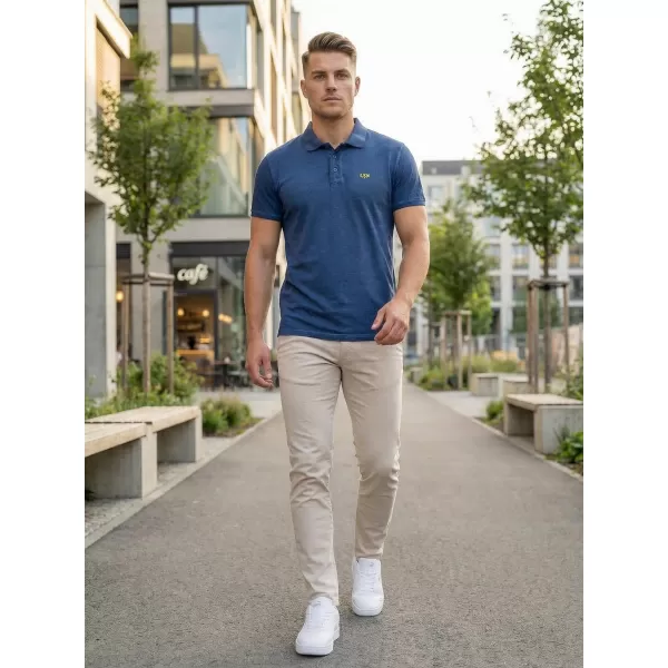  Tricou pentru bărbați KIXMI SPENCER ALBASTRU ÎNCHIS/VERDE 