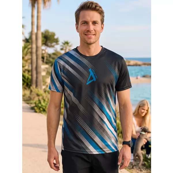 Tricou funcțional premium pentru bărbați ALTISPORT VOJ/ALM028TR01 NEGRU ȘI ALBASTRU 
