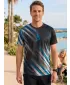 Tricou funcțional premium pentru bărbați ALTISPORT VOJ/ALM028TR01 NEGRU ȘI ALBASTRU