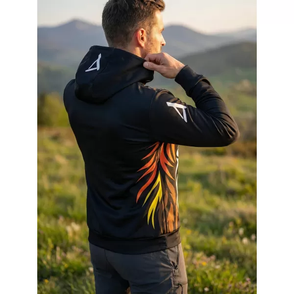  Hanorac funcțional premium pentru bărbați ALTISPORT VOJ/ALM029MI01 NEGRU-PORTOCALIU 