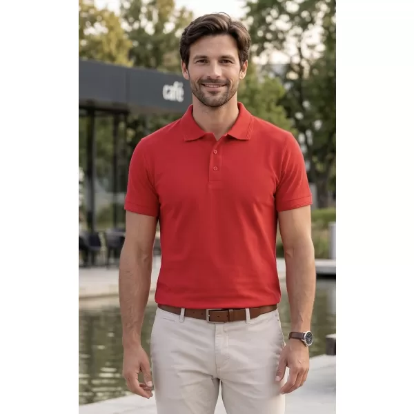  Tricou pentru bărbați cu guler ALTISPORT NoPrint NP/ALM302 ROȘU 