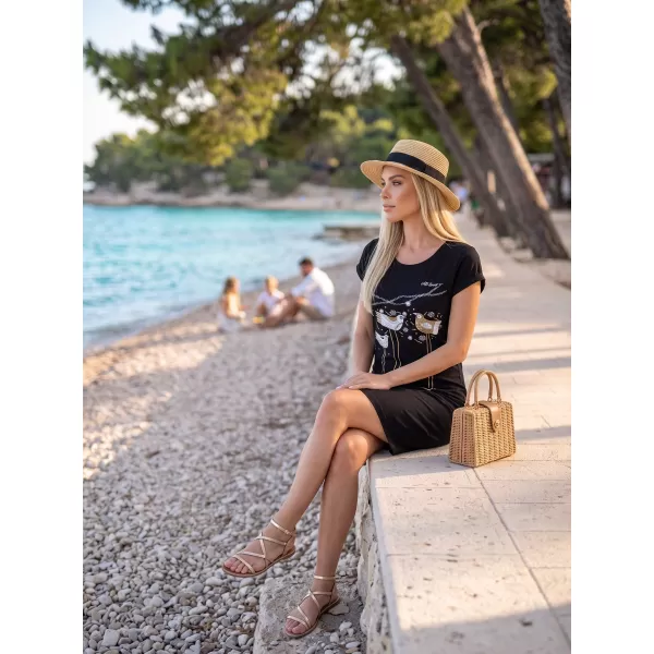  Rochie ALTISPORT ALW043178 NEGRU ȘI AURIU 