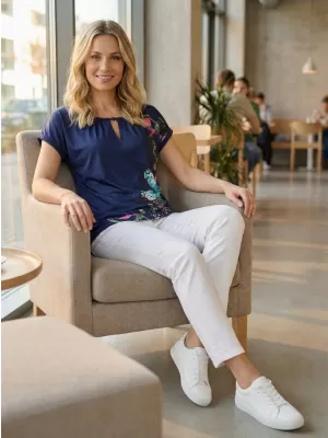 Tricou pentru femei ALTISPORT CARINE ALBASTRU INCHIS