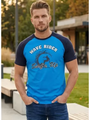 Tricou pentru bărbați SAM 73 ESTEBAN MT 841 ALBASTRU STRĂLUCITOR