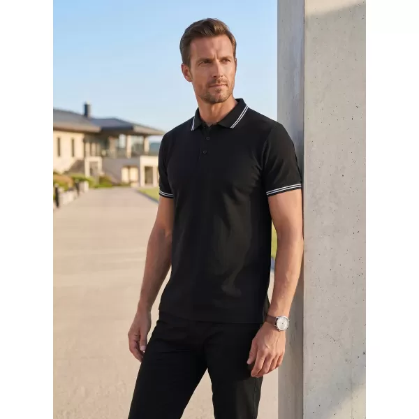  Tricou pentru bărbați cu guler ALTISPORT NoPrint NP/ALM912 NEGRU 