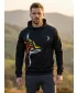 Hanorac funcțional premium pentru bărbați ALTISPORT VOJ/ALM029MI01 NEGRU-PORTOCALIU