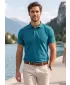 Tricou pentru bărbați cu guler ALTISPORT NoPrint NP/ALM302 TURCOAZ ÎNCHIS