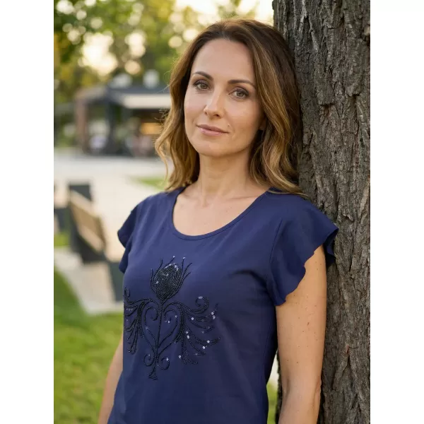  Tricou pentru femei KIXMI SAMMI ALBASTRU ÎNCHIS 