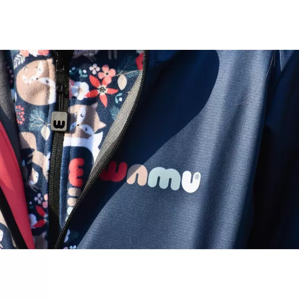  Hanorac fleece pentru copii WAMU LIŠKY ALBASTRU ÎNCHIS 