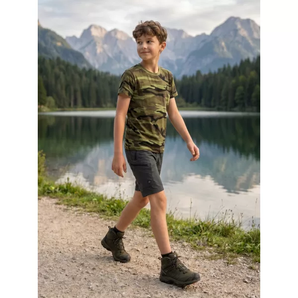  Tricou pentru copii ALTISPORT NoPrint NP/ALK941 VERDE DE CAMUFLAJ 