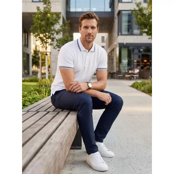 Tricou pentru bărbați cu guler ALTISPORT NoPrint NP/ALM912 ALB 