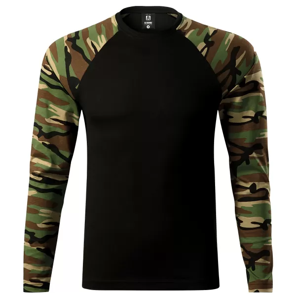  Tricou pentru bărbați cu mâneci lungi ALTISPORT NoPrint NP/ALM661 MARO DE CAMUFLAJ 