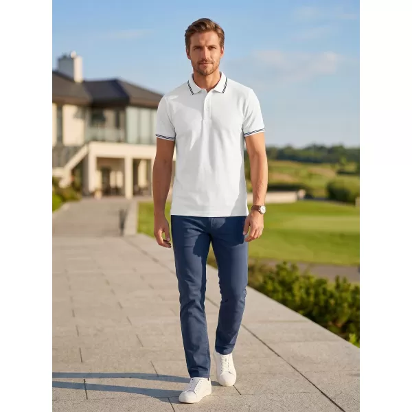  Tricou pentru bărbați cu guler ALTISPORT NoPrint NP/ALM912 ALB 