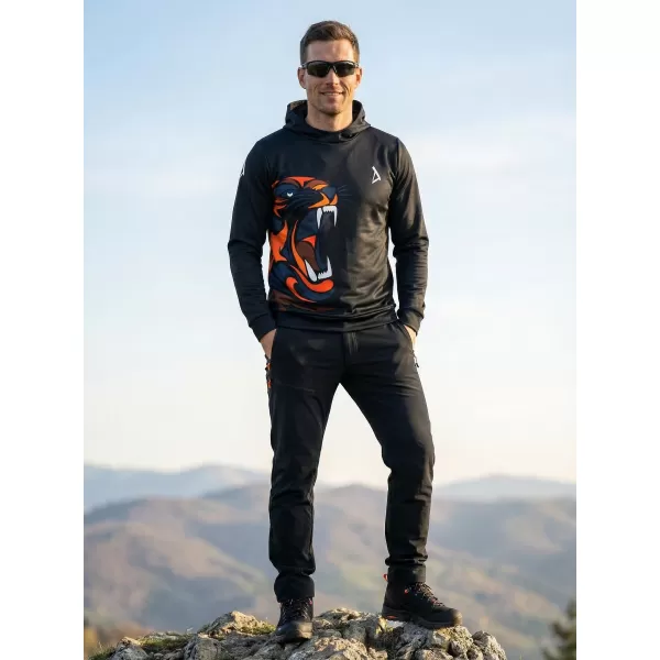  Hanorac funcțional premium pentru bărbați ALTISPORT VOJ/ALM029MI01 NEGRU-PORTOCALIU 