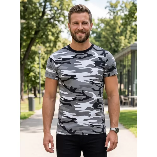  Tricou pentru bărbați ALTISPORT NoPrint NP/ALM441 GRI CAMUFLAJ 