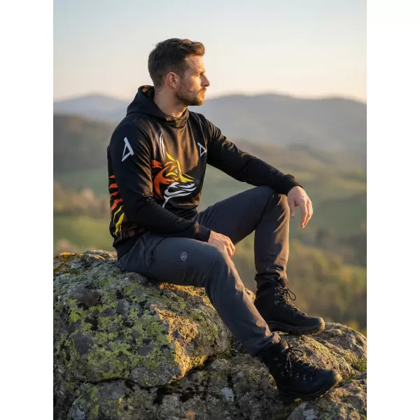  Hanorac funcțional premium pentru bărbați ALTISPORT VOJ/ALM029MI01 NEGRU-PORTOCALIU 