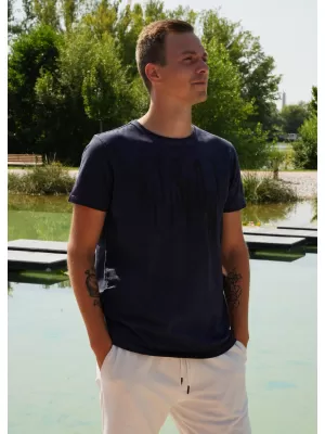 Tricou pentru bărbați ALTISPORT CARLSON ALBASTRU INCHIS