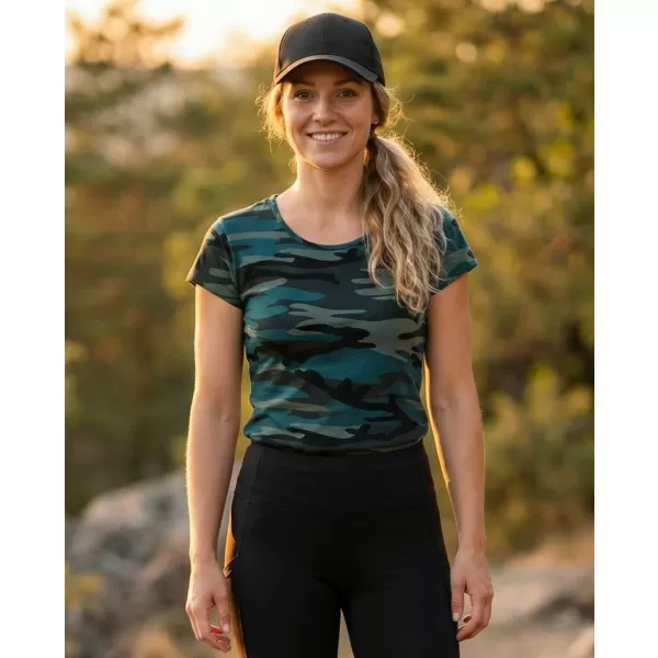  Tricou pentru femei ALTISPORT NoPrint NP/ALW22C CAMUFLAJ/BENZINĂ 