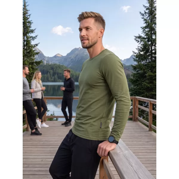  Tricou pentru bărbați cu mâneci lungi ALTISPORT NoPrint NP/ALM911 KAKI 