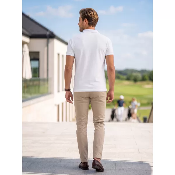  Tricou pentru bărbați cu guler ALTISPORT NoPrint NP/ALM302 ALB 