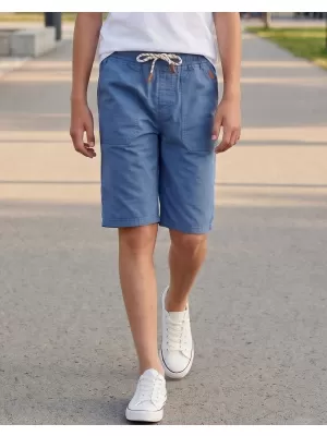Pantaloni scurți pentru băieți SAM 73 FALKO KS 511 ALBASTRU MEDIU
