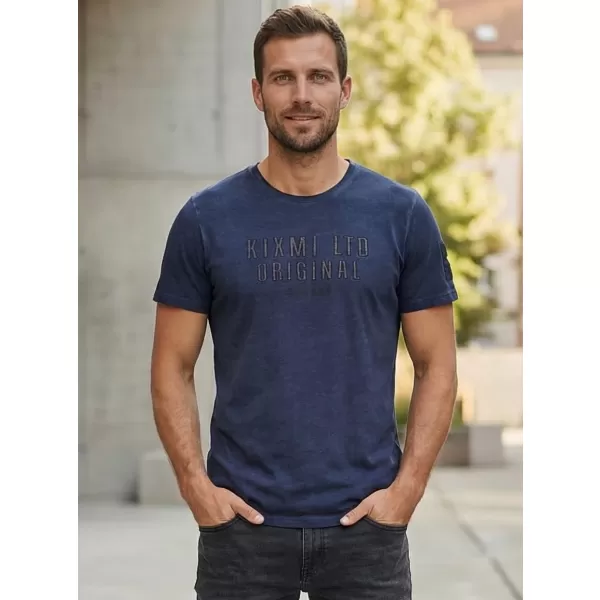  Tricou pentru bărbați KIXMI SALEM ALBASTRU INCHIS 