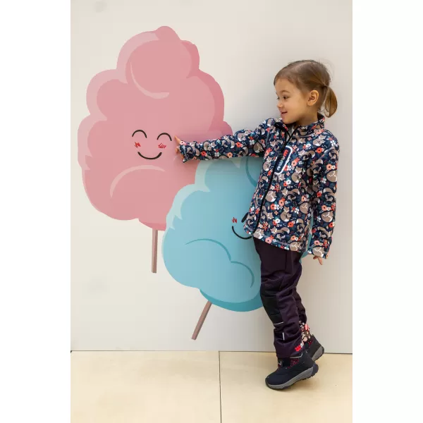  Hanorac fleece pentru copii WAMU LIŠKY ALBASTRU ÎNCHIS 