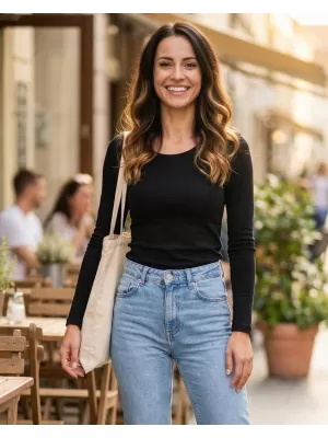 Tricou de damă cu mâneci lungi ALTISPORT NoPrint NP/ALW961 NEGRU