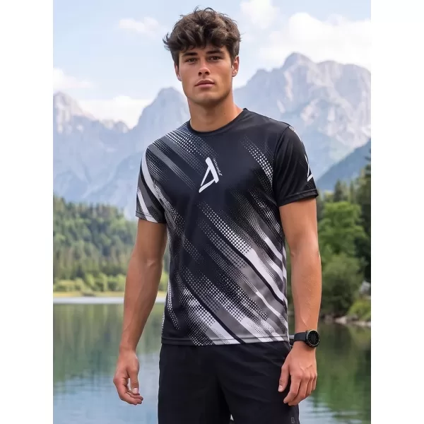  Tricou funcțional premium pentru bărbați ALTISPORT VOJ/ALM028TR01 ALB-NEGRU 