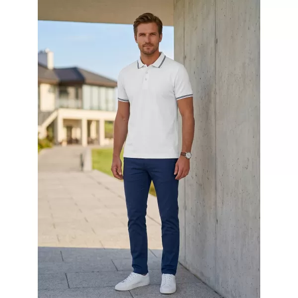  Tricou pentru bărbați cu guler ALTISPORT NoPrint NP/ALM912 ALB 